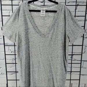Victoria secret PINK grey v neck tshirt